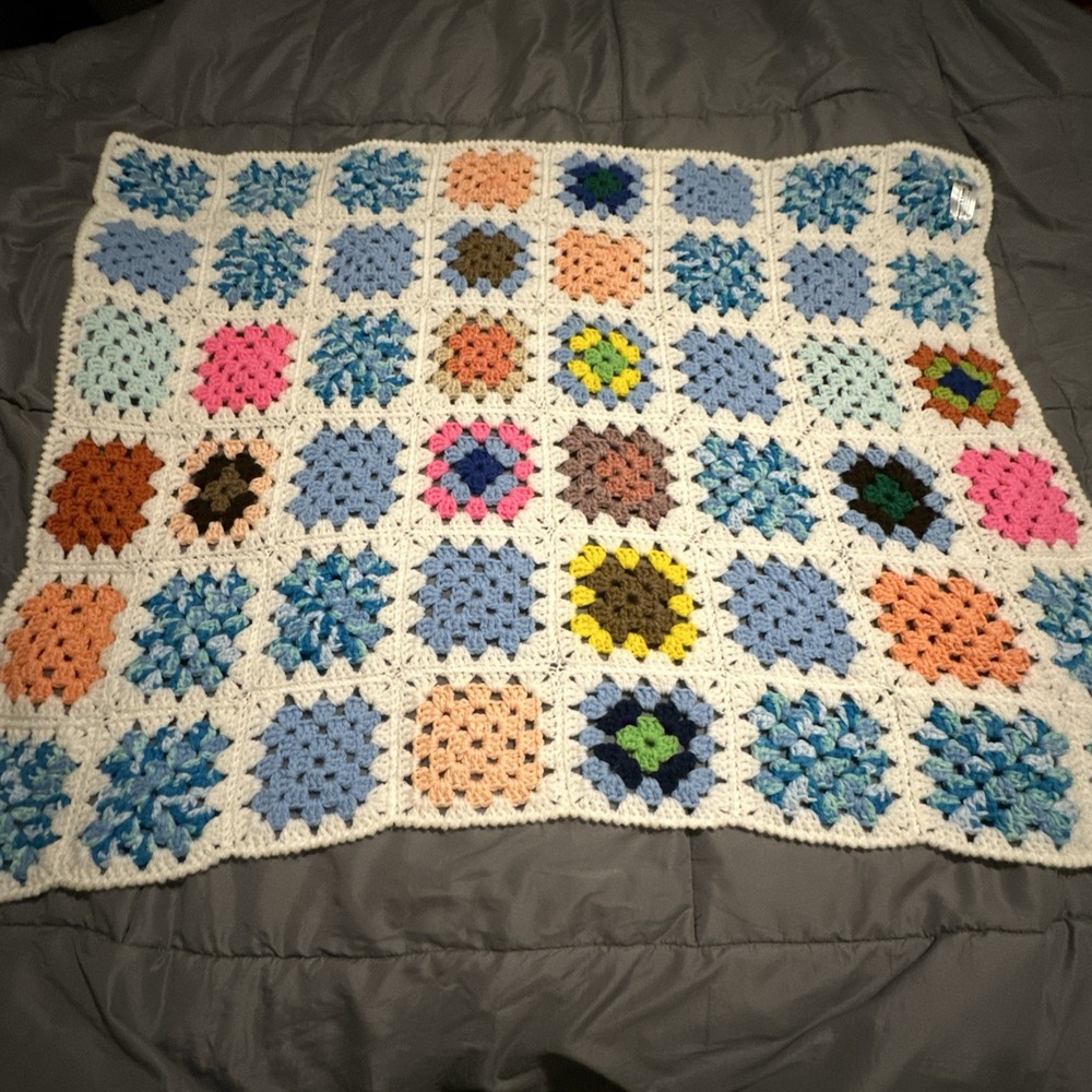 Project Linus Crocheted Granny Square Baby Blanket